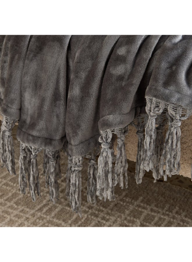 Home Box Plush Gray Throw Blanket - 130x180 cm - Image 3